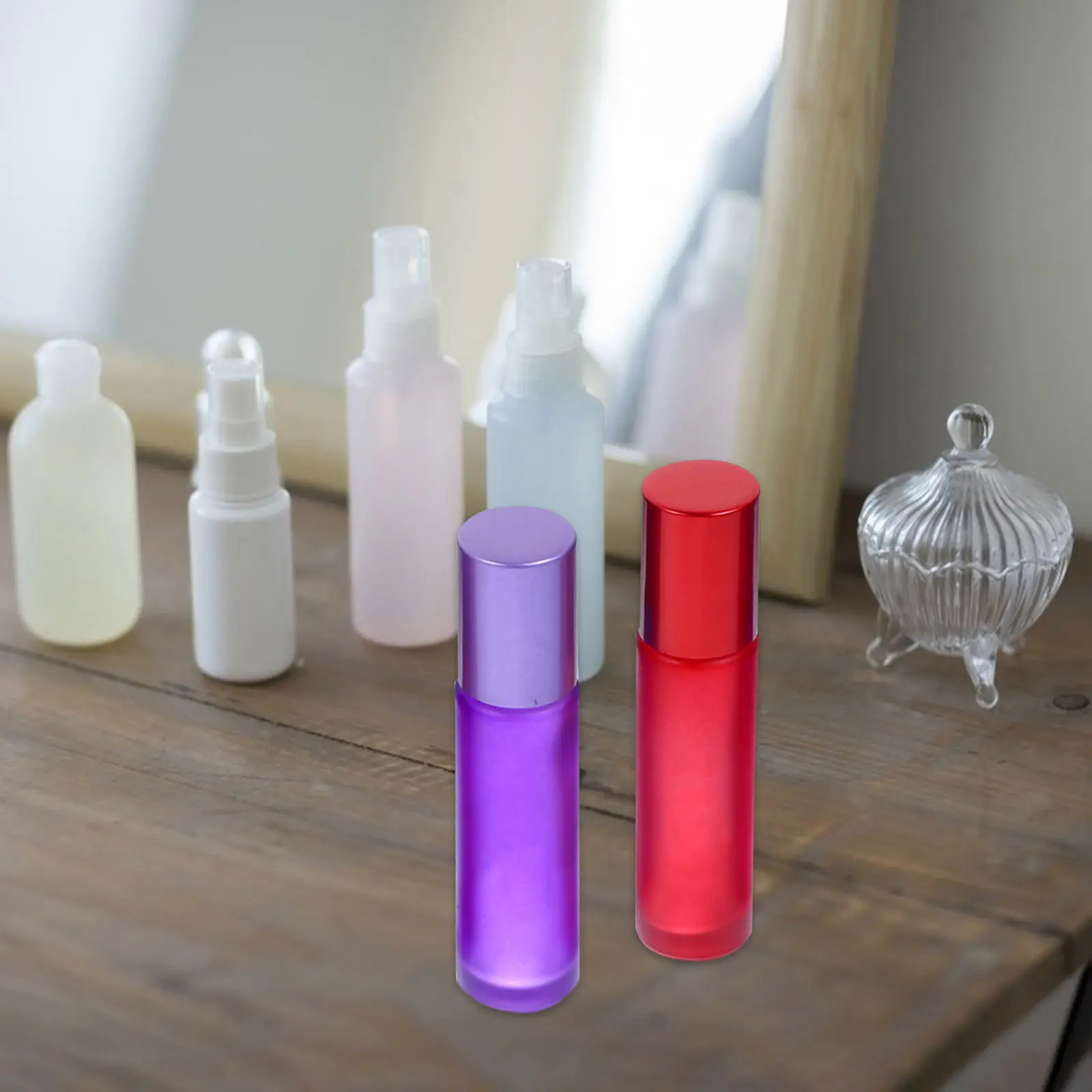 

Набор из 8 матовых стеклянных роликовых флаконов по 10 мл для эфирных масел, ароматерапии, массажа, ухода за кожей и косметических процедур