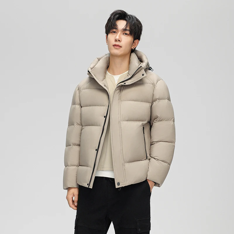 90% الأبيض بطة أسفل سترة الشتاء 2025 الرجال الكورية العصرية سترة معطف دافئ مبطن أبلى يندبروف مقنعين سترة منفوخة #1