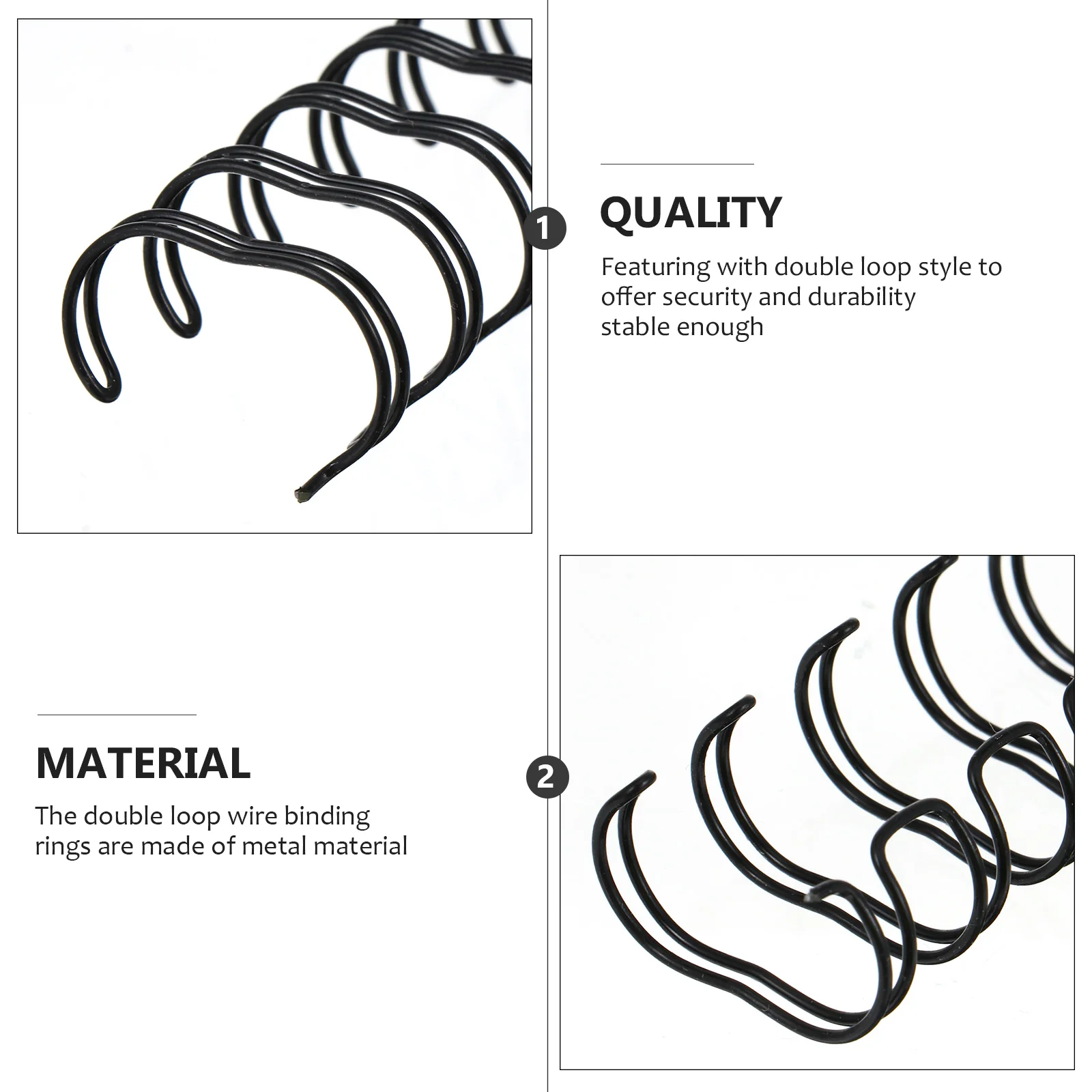 

50 Pcs Double Coil Wire Binding Spines Loose Leaf Notebook Rings Metal Office Supplies University Accounting Folder