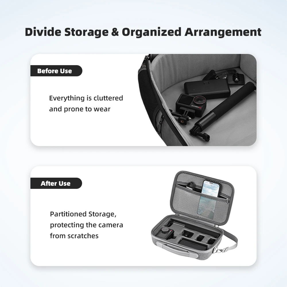 Чехол для хранения BRDRC, сумка для DJI Action 5 Pro/Osmo Action 4, защитные аксессуары для камеры, портативный дорожный чехол, сумка