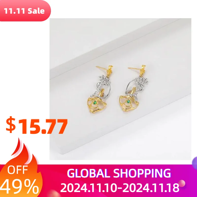 HAIKE S925 Sterling Silver Earrings Original Immortal Treasure Bottle Shape Earpin Unique Colorful Design Retro Gorgeous 2024