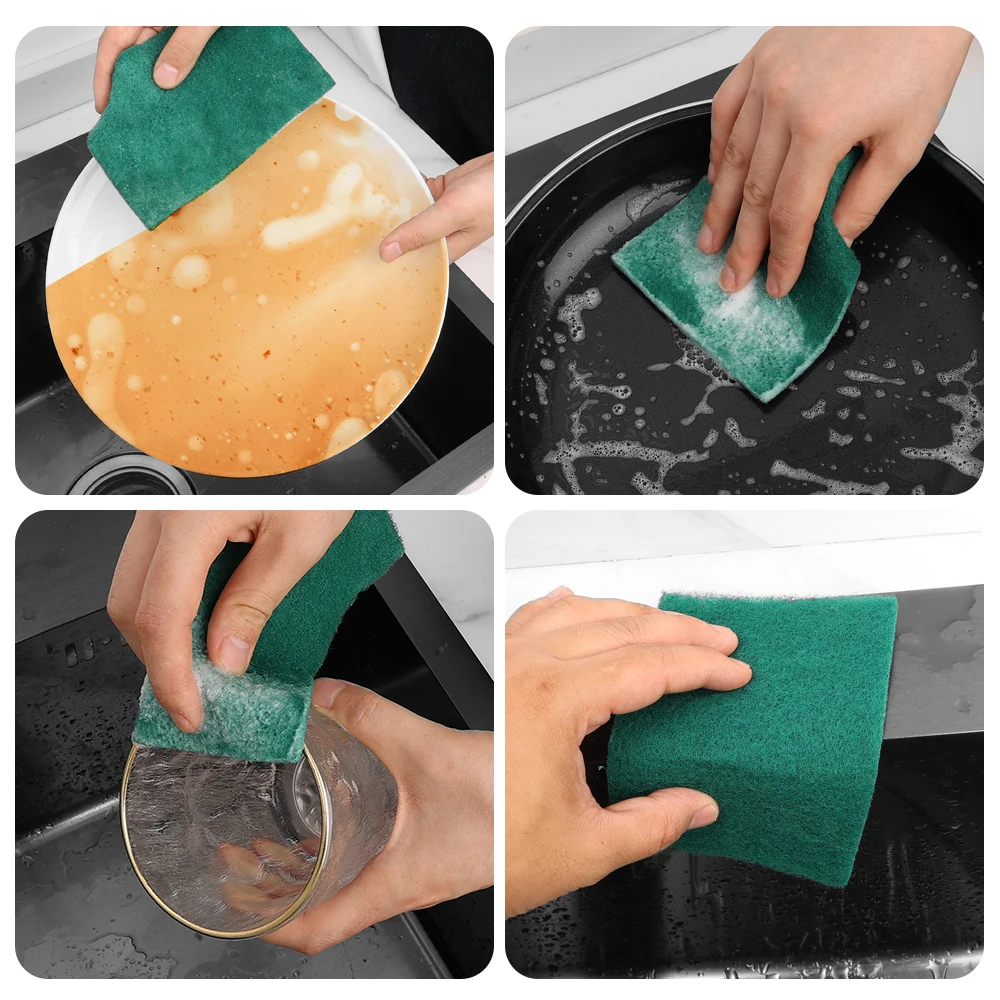 1/10PCS Magic Cleaning Cloth Household Scouring Pad Kitchen Dishwashing Sponge Cloth Reusable Dish Cleaning Towels Accessories