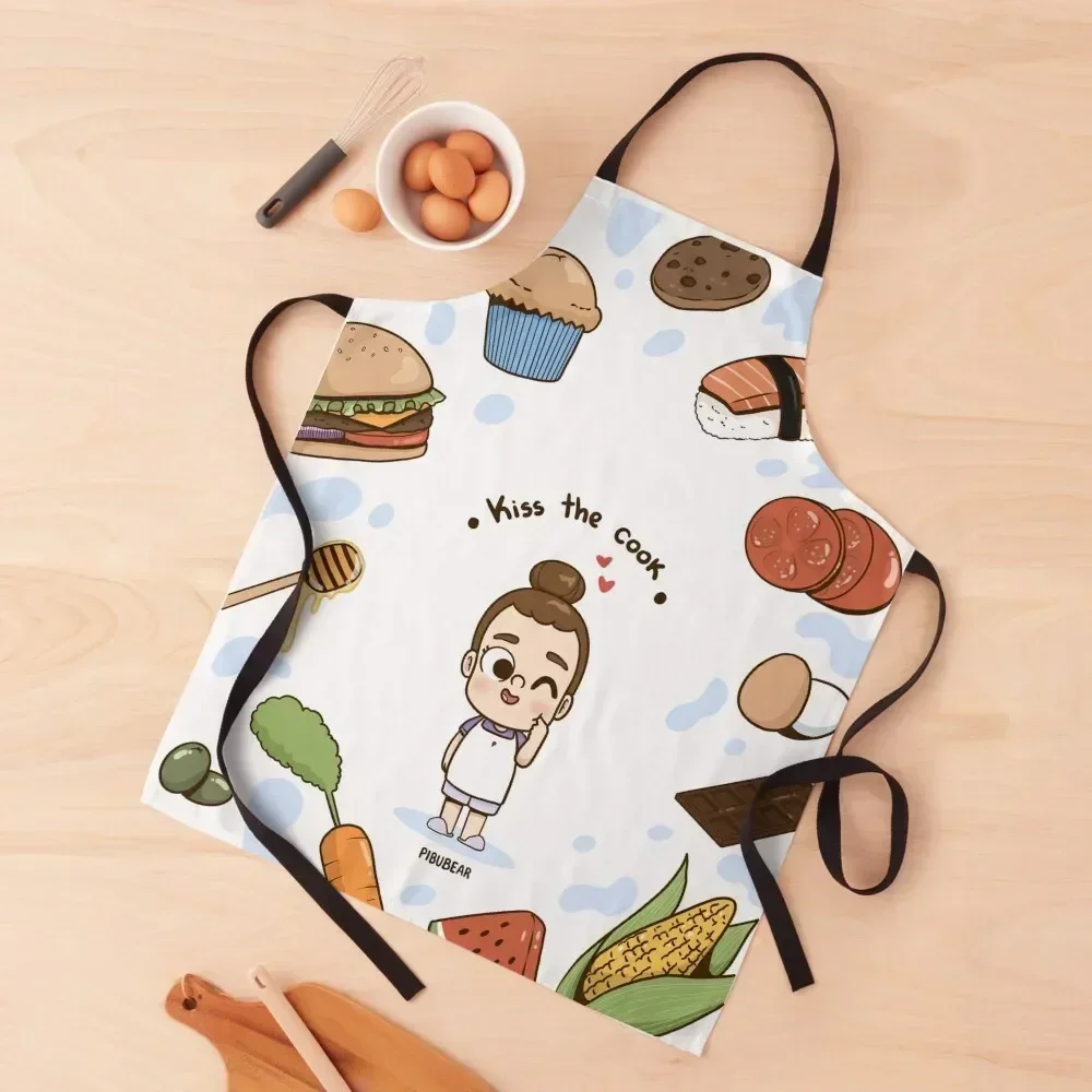 

kiss the cook Apron bib kitchen item Customizable christmas kitchen cloths Apron
