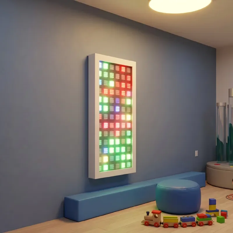Glowing PE Building Blocks For Kids Wall Mounted DIY Puzzle Toy Educational Light Up Construction Set Children Gift 2024 New