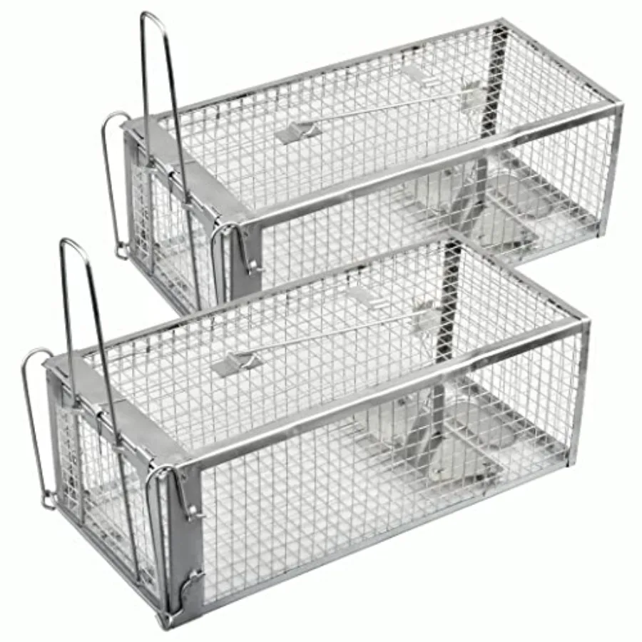 

2-Pack Live Rat Traps for Humane Pest Control: Effective Solution for Chipmunks Mice Voles and Small Rodents in Gardens Basemen