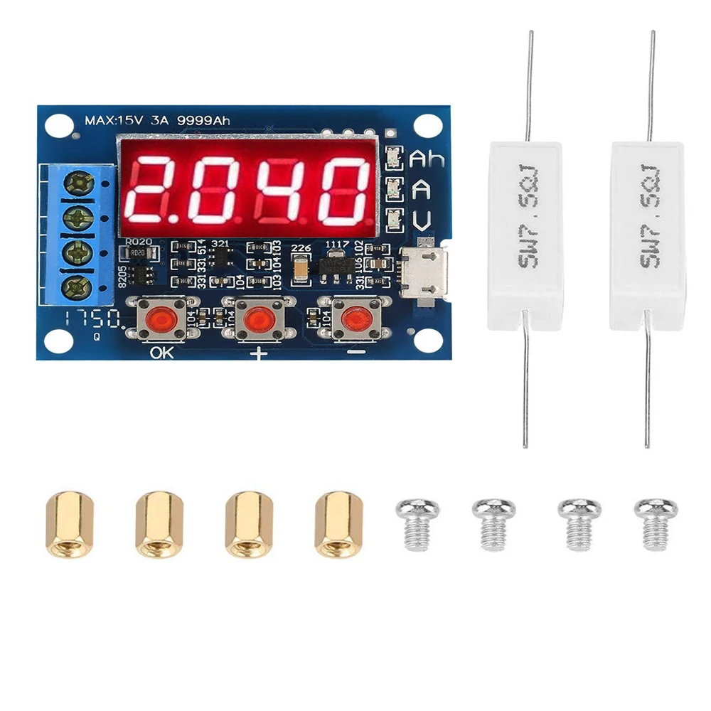 ZB2L3 Battery Tester LED Digital Display 18650 Lithium Battery Power Supply Test Resistance Lead-acid Capacity Discharge Meter