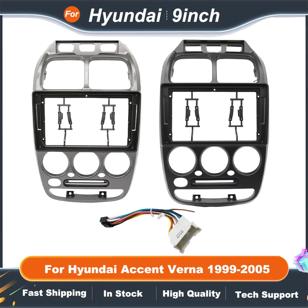 

9 Inch Car Radio Fascia Frame Adapter For Hyundai Accent Verna 1999-2005 Android Radio Dash Fitting Panel Kit