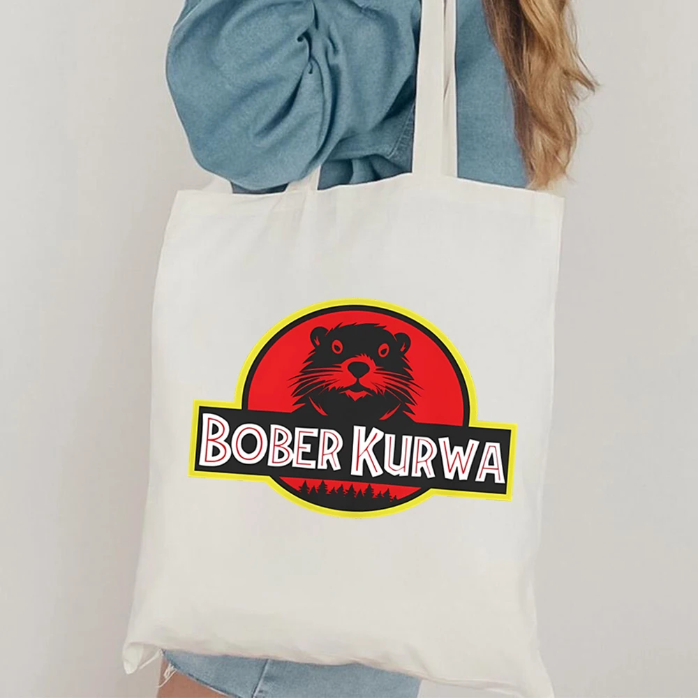 

vintage BOBER KURWA tote bag Reusable Women's Canvas Shoulder Bag Handbag Shoulder Bag Foldable Canvas Shopping Bag
