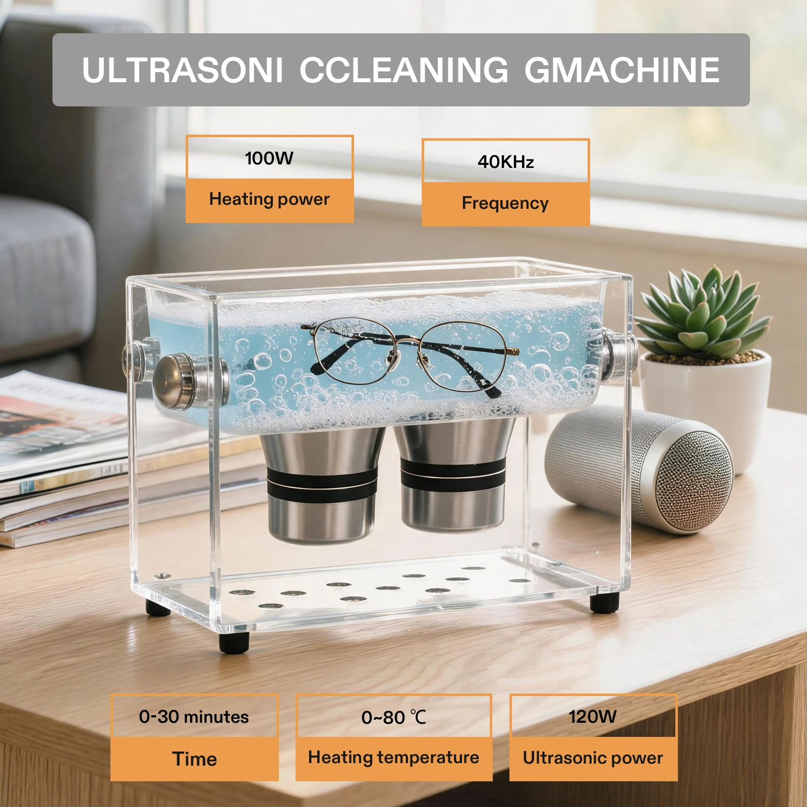 Nettoyeur à ultrasons de laboratoire dentaire 40 kHz 120 W 3 L avec chauffage intégré