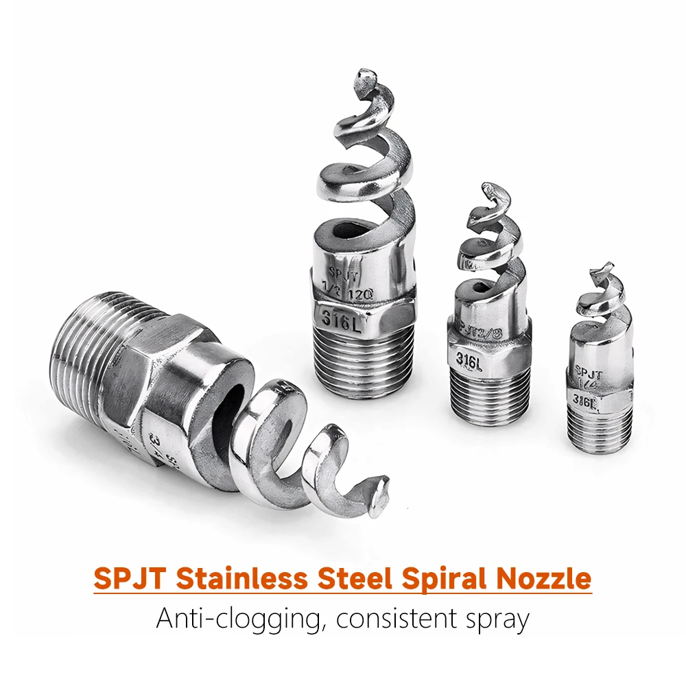 SPJT SS304/316L Spiraldüse, verstopfungsfreier Konus-Sprühkopf mit Gewinde für Entschwefelung, Staubentfernung und Brandschutzreinigung – Detail 2