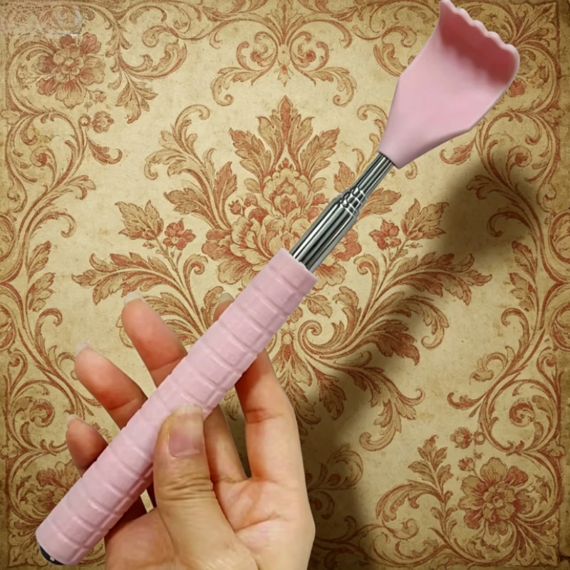 Extendable Back Scratcher, Stainless Steel Portable Telescopic Massager Handle Back Scratchers, Acupoint Massager Scalable