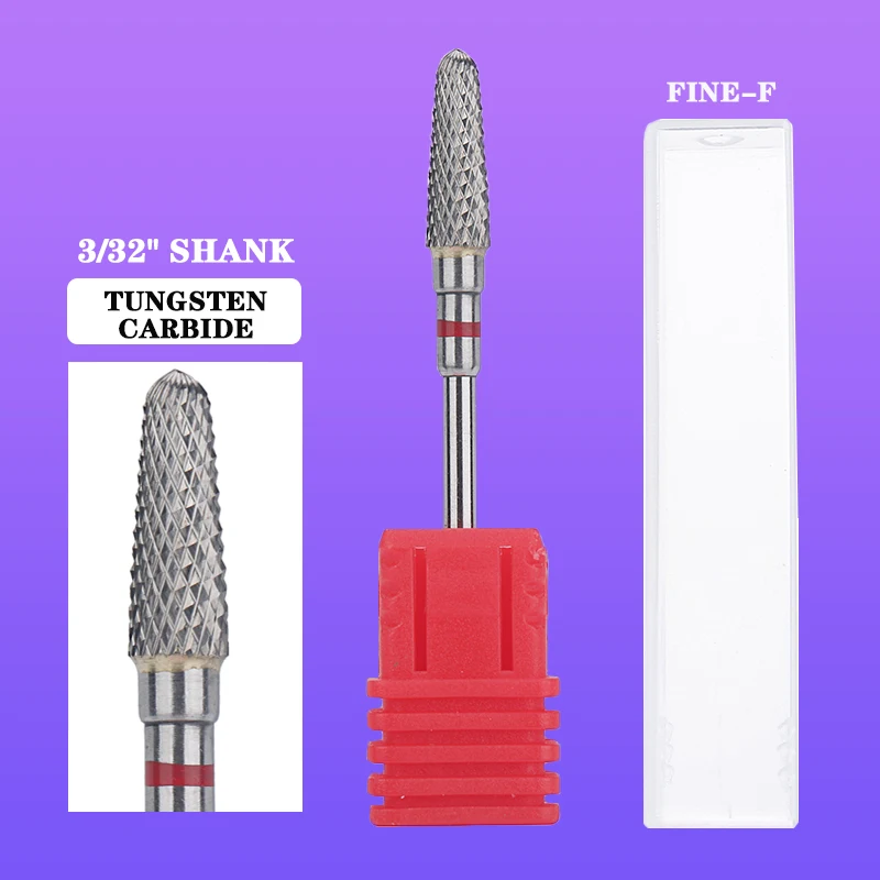 

3/32 дюйма конусное вольфрамовое стальное сверло для ногтей пилка для ногтей Карбидное средство для удаления геля фрезы для очистки