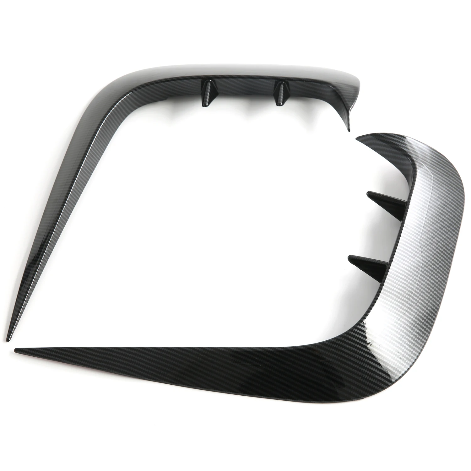 

Для Ford Mustang 2024-2025 автомобильная внешняя передняя решетка край лезвия декоративная полоса крышка ABS аксессуары из углеродного волокна 2 шт.