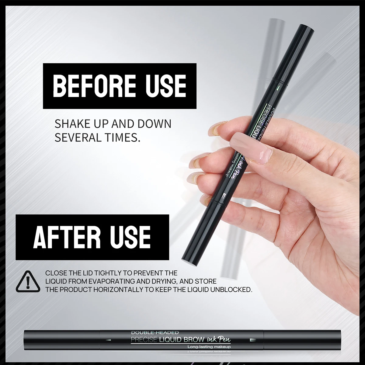 Lápiz de cejas de dos puntas de doble cabeza con pincel para cejas, lápiz de cejas fácil de colorear resistente al agua de larga duración de 5 colores