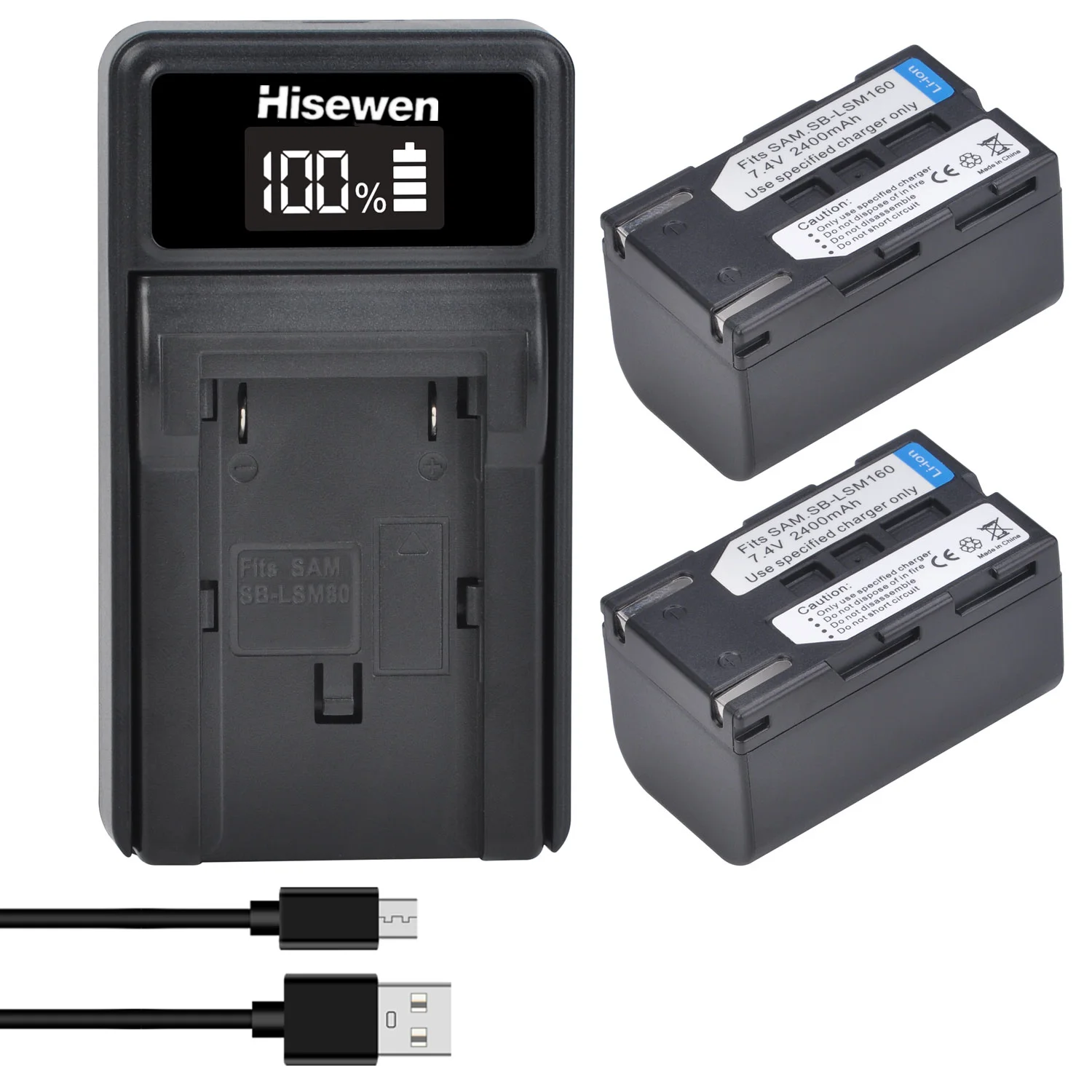 Аккумулятор и зарядное устройство SB-LSM160 SB-LSM320 емкостью 2400 мАч с портом типа C для Samsung SC-D263 SC-D362 SC-D363 VP-D964 VP-D965 VP-DC161
