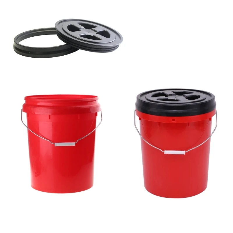 Professionsal Car Wash Bucket Seat-Mounted Car Cleaning Bucket with/without Lid Movable Car Wash Bucket for Car Washing