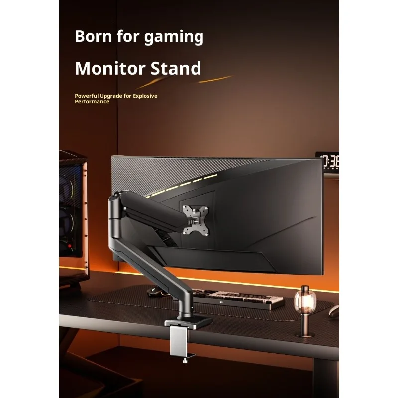 ذراع مراقبة زنبركي للغاز، ذراع واحد مزدوج، مشبك مكتبي، حركة كاملة، قابل للتعديل، حامل شاشة الارتفاع، دوران، دوار مائل