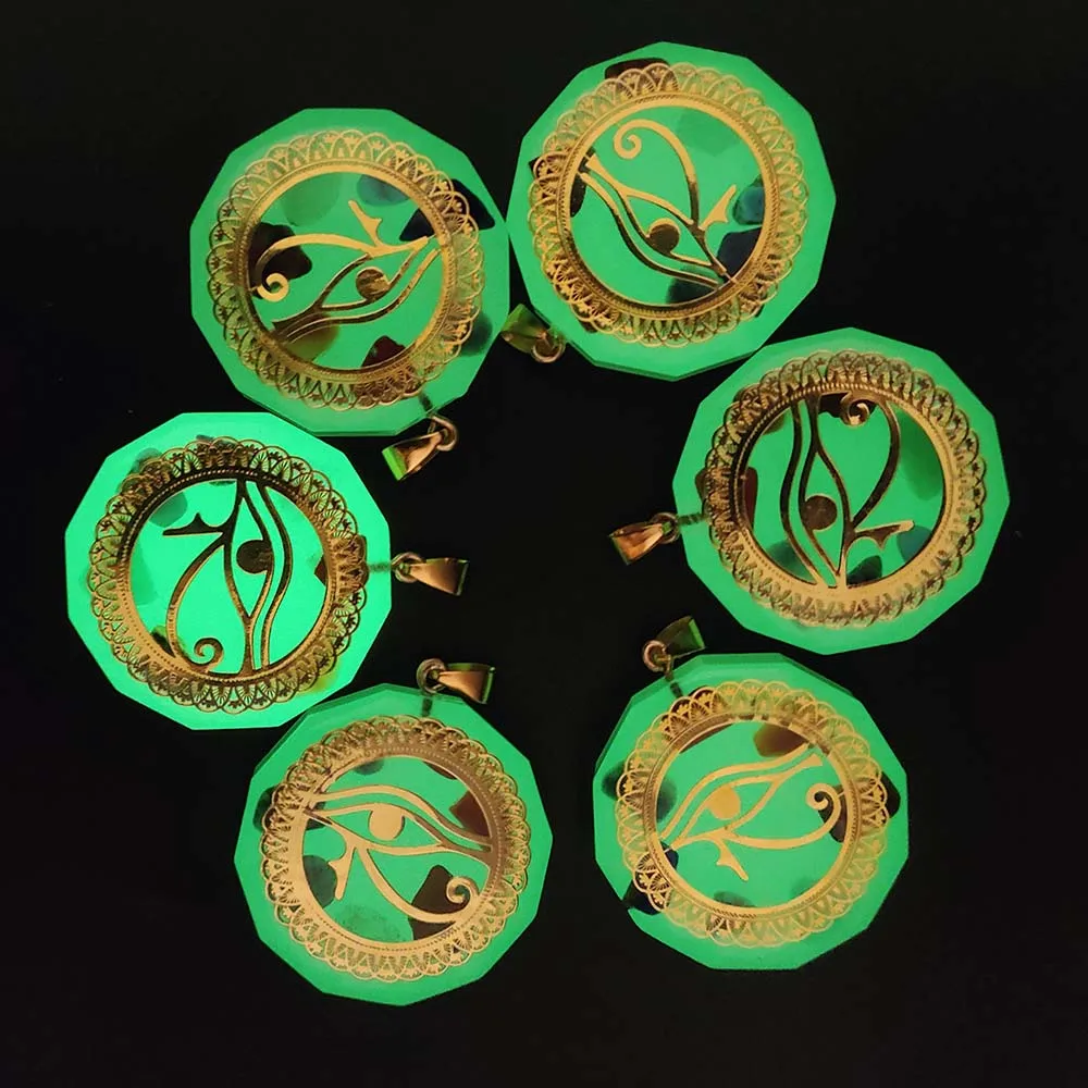 Wholesale 6pieces / batch luminous stone treatment necklace natural chakra energy Pendant Necklace accessories Free Shipping
