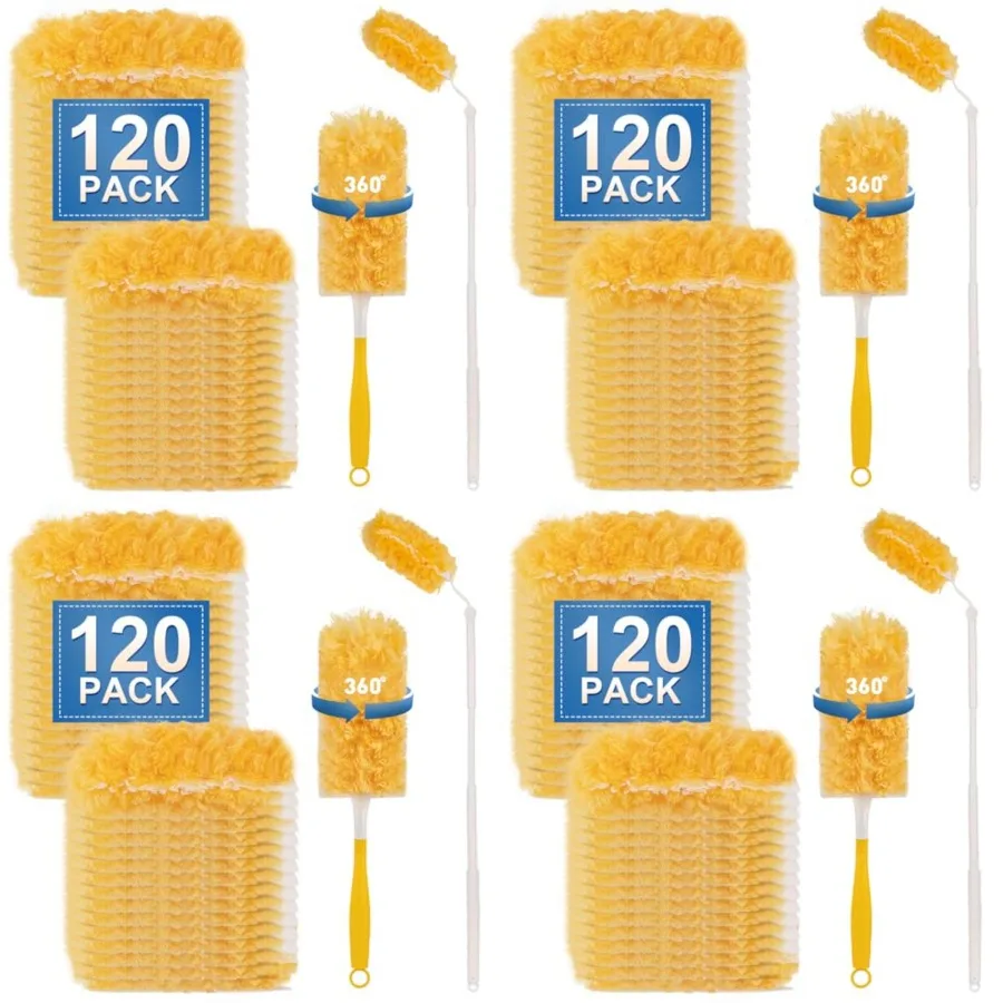 

Heavy Duty Duster Refills, Disposable Dusters Kit for Cleaning Dusting Furniture Blind Ceiling Fan, Multi Surface 360 Feather D