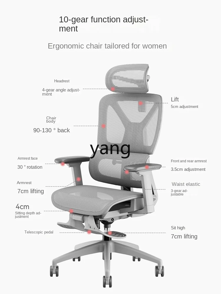 Yhl Engineering  Computer Chair Home Comfortable Long-Sitting Study Desk Chair E-Sports Swivelr Office Seating