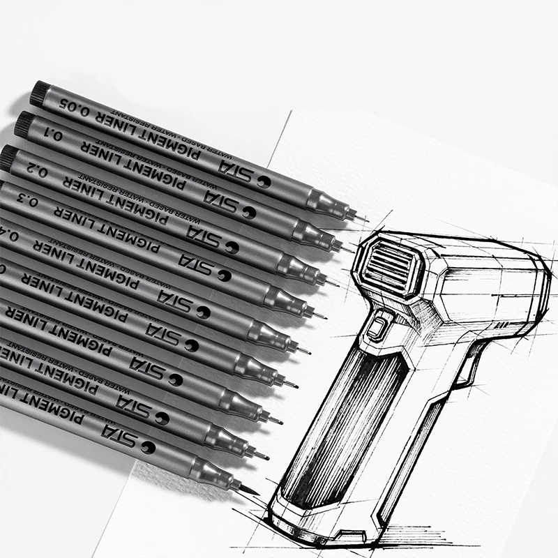 0.1/0.2/0.3/0.4/0.5 Professional Hand Drawn Line Drawing Pens, Waterproof Needle Point Pens, Gel Pens for Manga Design & Sketchi