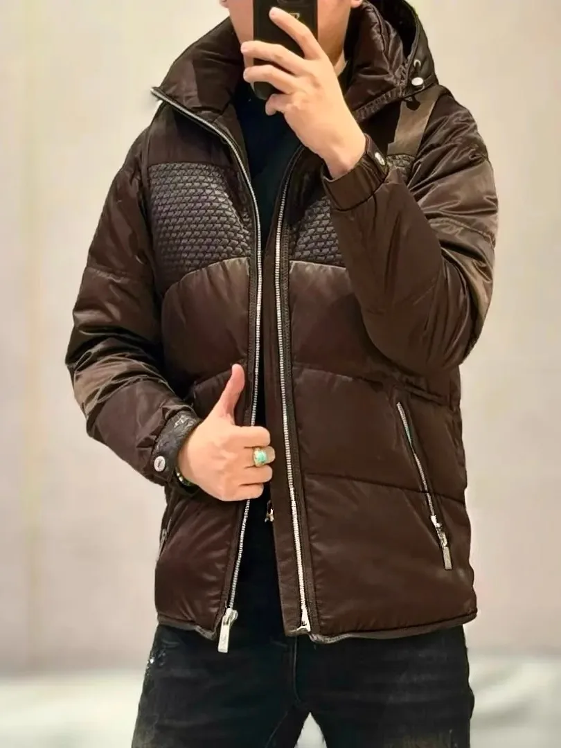 

Мужская зимняя куртка-пуховик с капюшоном на молнии, со съемными элементами, модная, универсальная, премиум-класса, для молодежи, с воротником-стойкой