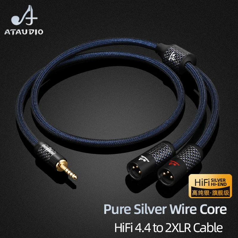 HiFi 4.4mm to 2XLR Audio Cable  Hi-end Pure Silver Core Balanced 4.4mm to 2XLR Male/Female Connector Amplifier Mixer Cable