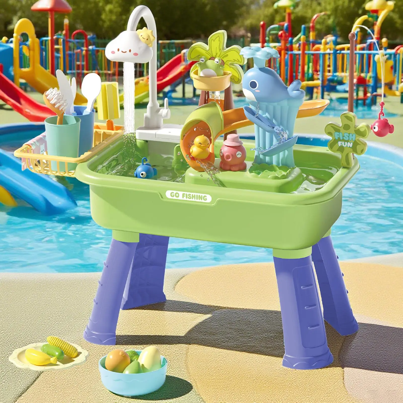 Children's Outdoor Beach Toy Tabletop Water Play Pool Sand PlatformIndoor And Outdoor Multi-Functional Beach Toy for Kids