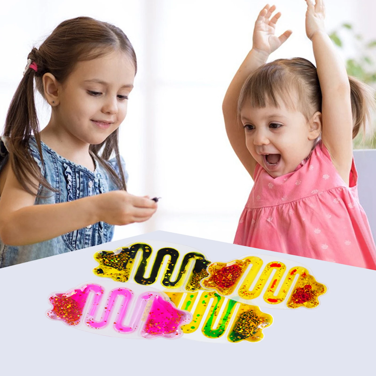 

Сенсорные мягкие игрушки: новые любимые визуальные сенсорные трубки для малышей, сжимаемые сенсорные трубки Happy Childhood для детей, 4 шт.