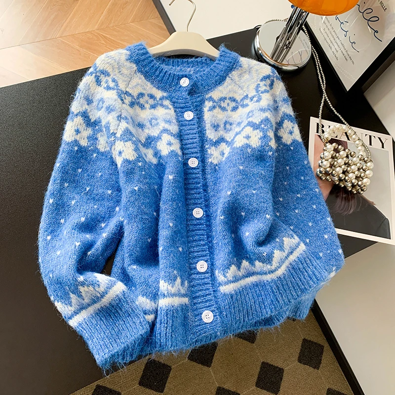 

Ladies Lazy Sle Open Cardigan Sweater Cute Loose Knitted Outerwear Autumn 2025 Faion Trend Soft Pure Wool Material