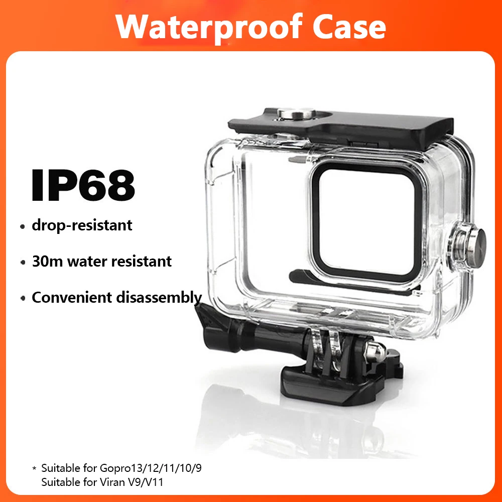 Sports camera waterproof case suitable for Gopro13/12/11/10/9 VIran V9/V11 sports phase underwater 30 meters waterproof