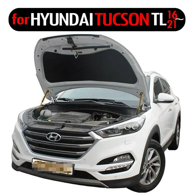 Przednia maska silnika Modyfikacja amortyzatora gazowego do Hyundai Tucson TL 2015-2018 Silnik Sprężyna z włókna węglowego Amortyzator Podnośnik Amortyzator