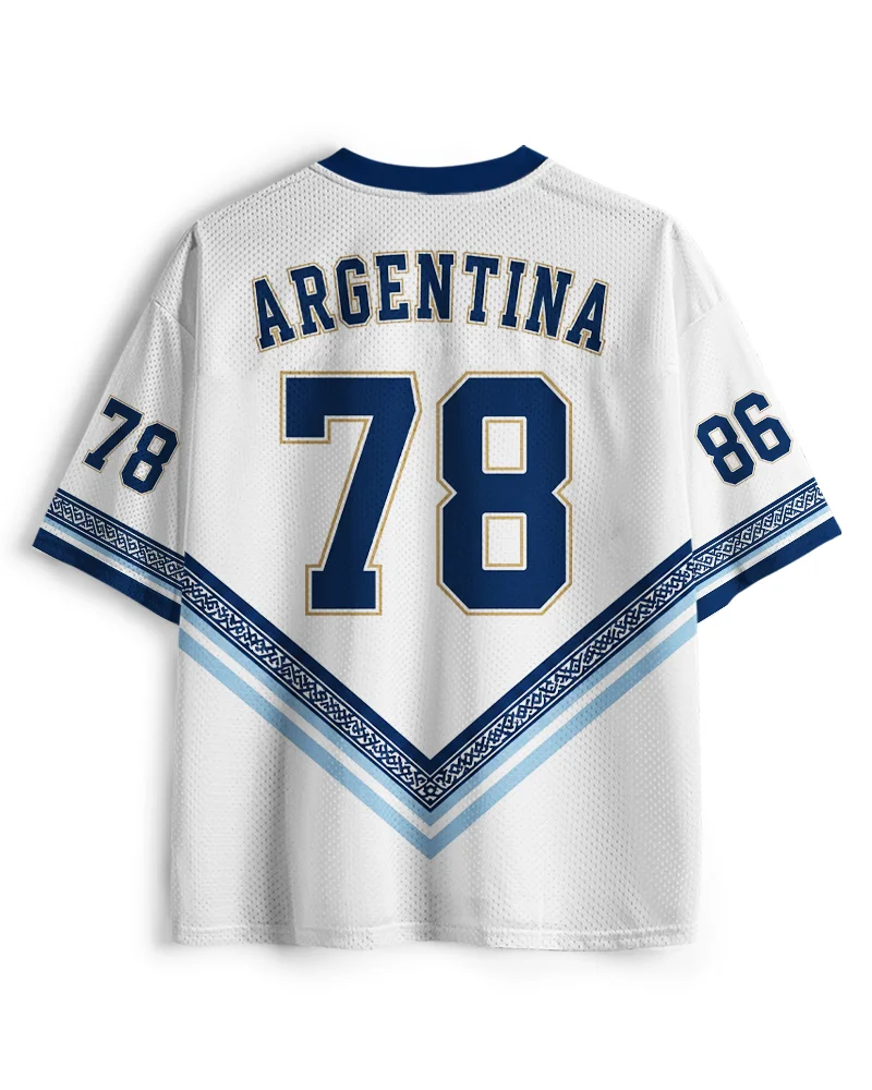 Hot selling new Argentina 3D short sleeved children's adult family unisex loose and breathable casual sports top for couples