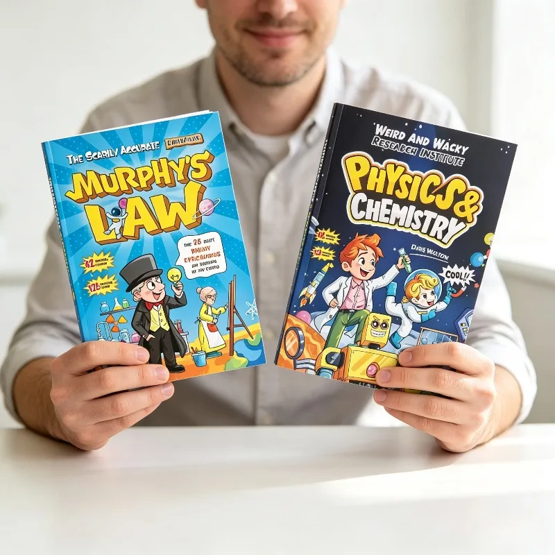 Ensemble de 2 livres éducatifs pour enfants, livre scientifique populaire sur la loi de Murphy, sur la chimie physique et les dessins animés, adapté aux garçons et aux filles.