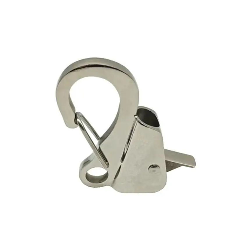 Quick Threading 316 Stainless Steel Boat Clip Spring Adjustable Line Length Sliding Anchor Hook Marine Yacht Accessories