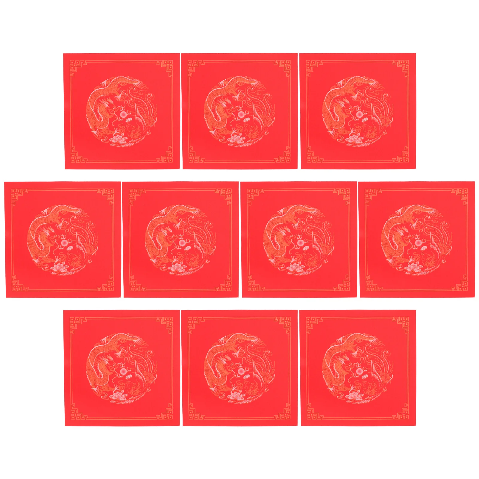 Red Xuan Paper For Fu Character Writing Chinese New Year Decoration Blank Calligraphy Sheets Spring Festival Party