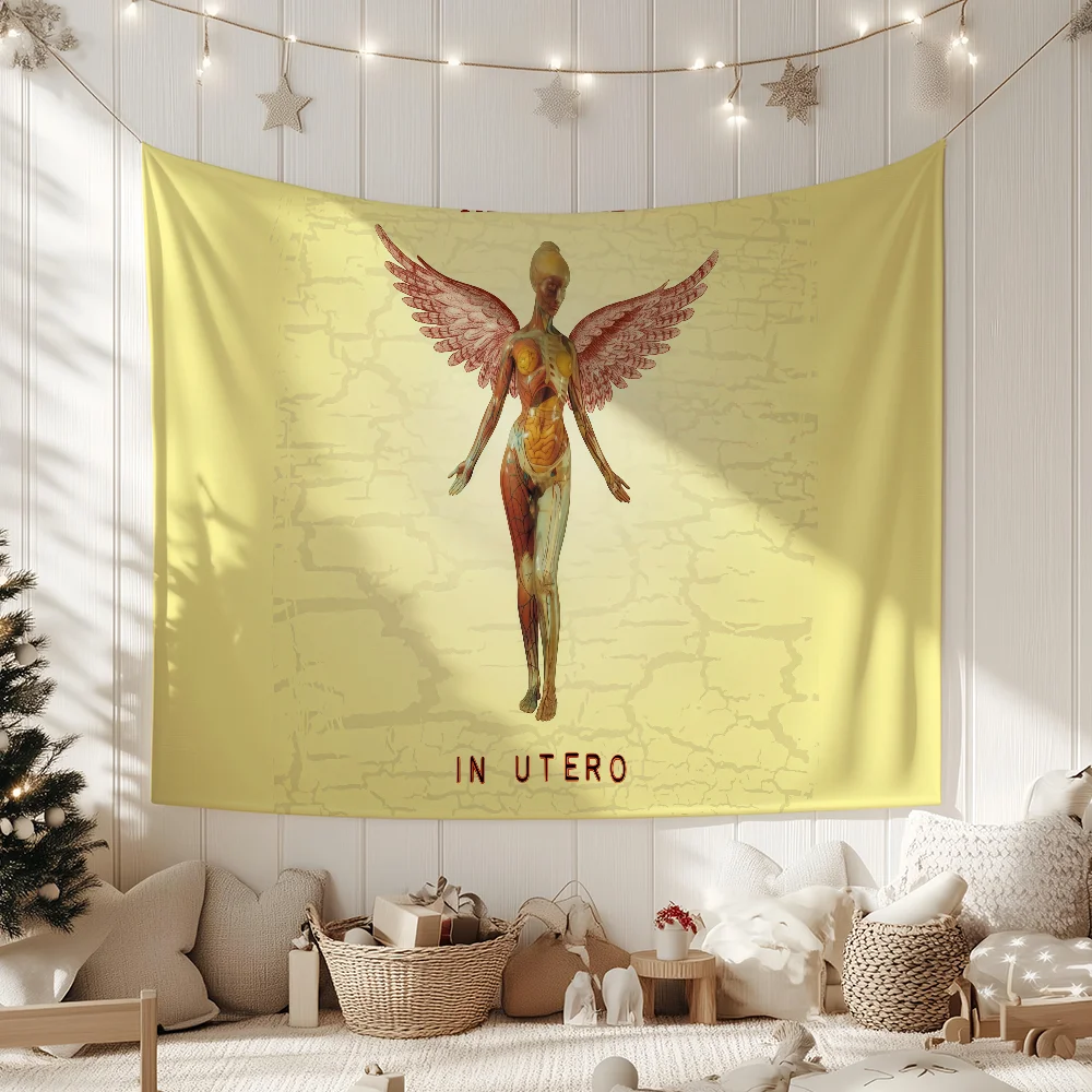 Band N-Nirvana-S flag For Garden Party Living Room Home Wall Decor Banner Bedroom Outdoor Tapestry