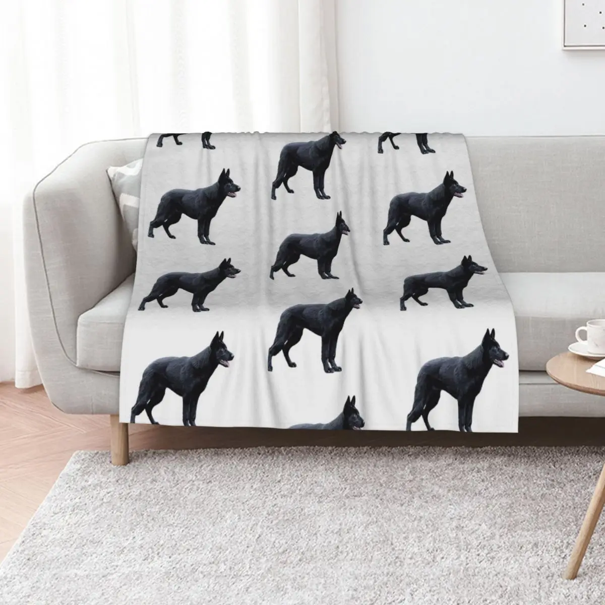 Black German Shepherd GSD Throw Blanket Soft Plush Plaid manga christmas decoration Shaggy Decorative Sofas Hair Blankets