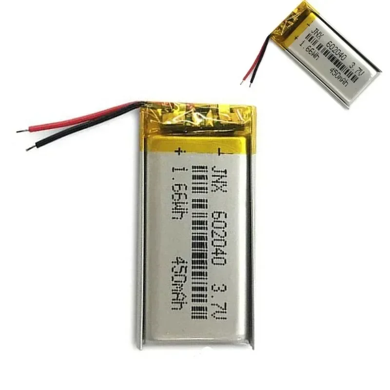 602040 Polymer 450mAhBattery Li Po 3.7V Lithium Battery DVR GPS Driving Recorder Bluetooth Headset Mp3/mp4 Rechargeable Battery