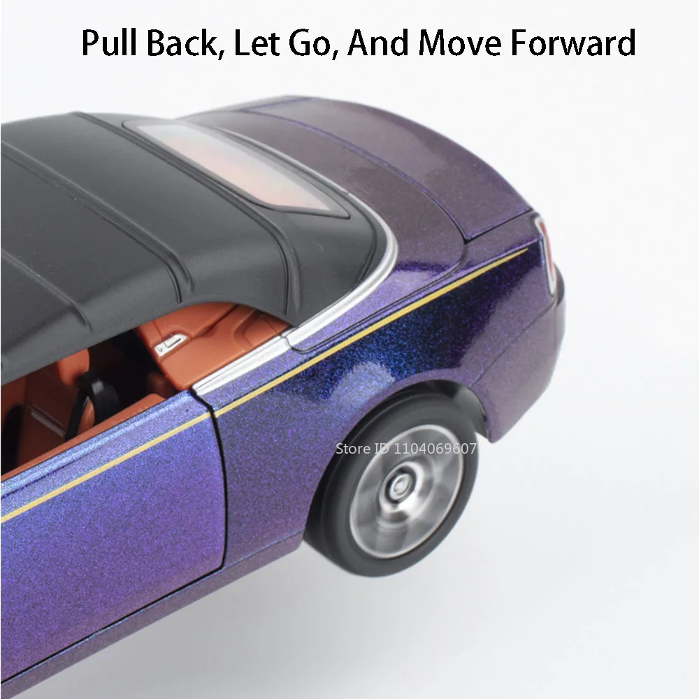 1:24 스케일 롤스로이스 돈 스펙터 모델카 장난감 합금 다이캐스트 사운드 라이트 도어 오픈 풀백 어린이 인터랙티브 모델