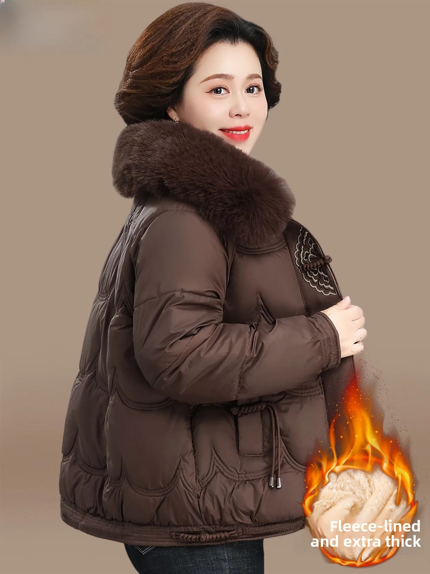 

Новая китайская утепленная зимняя куртка для женщин среднего и старшего возраста, хлопковая стеганая куртка, модная одежда для осени и зимы.