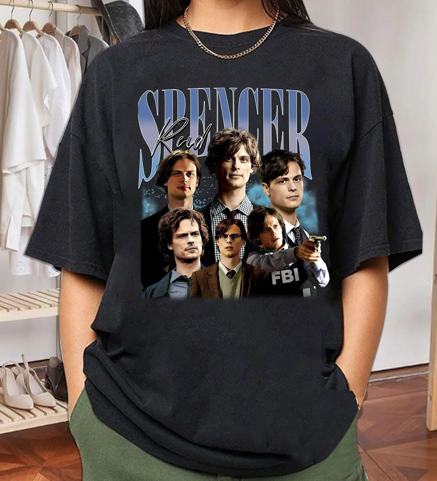 เสื้อยืดวินเทจ Spencer REID เสื้อยืดกราฟิก unisex Retro 90 S Fan