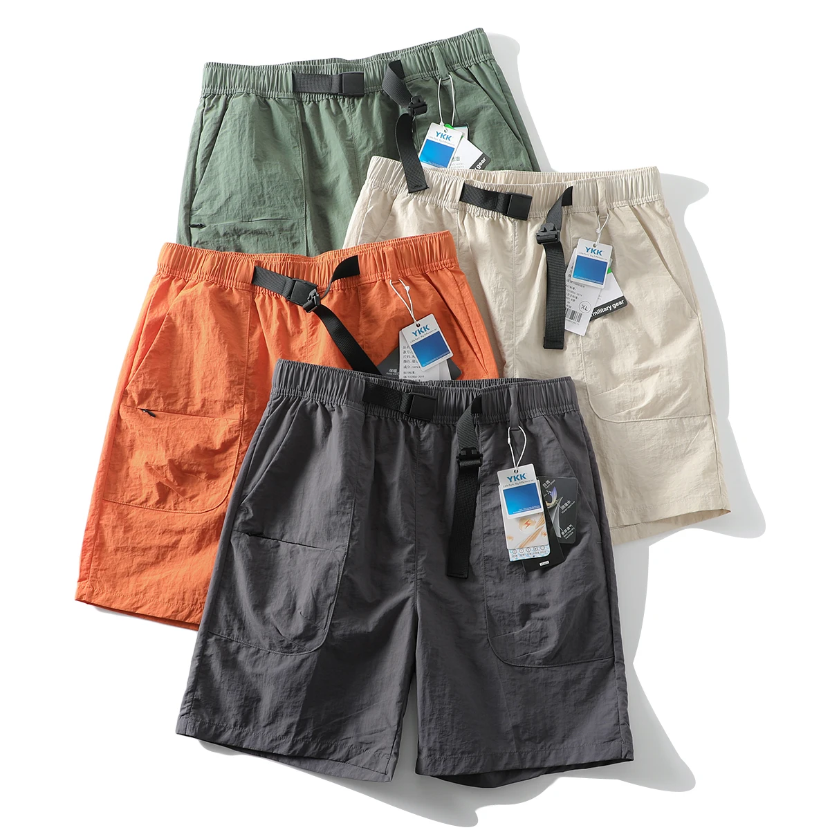 กางเกงลำลองผู้ชายสำหรับกิจกรรมกลางแจ้ง ระบายอากาศได้ดี กันน้ำ ทรงตรง สไตล์ลำลอง แฟชั่นฤดูร้อน ความยาวห้าส่วน