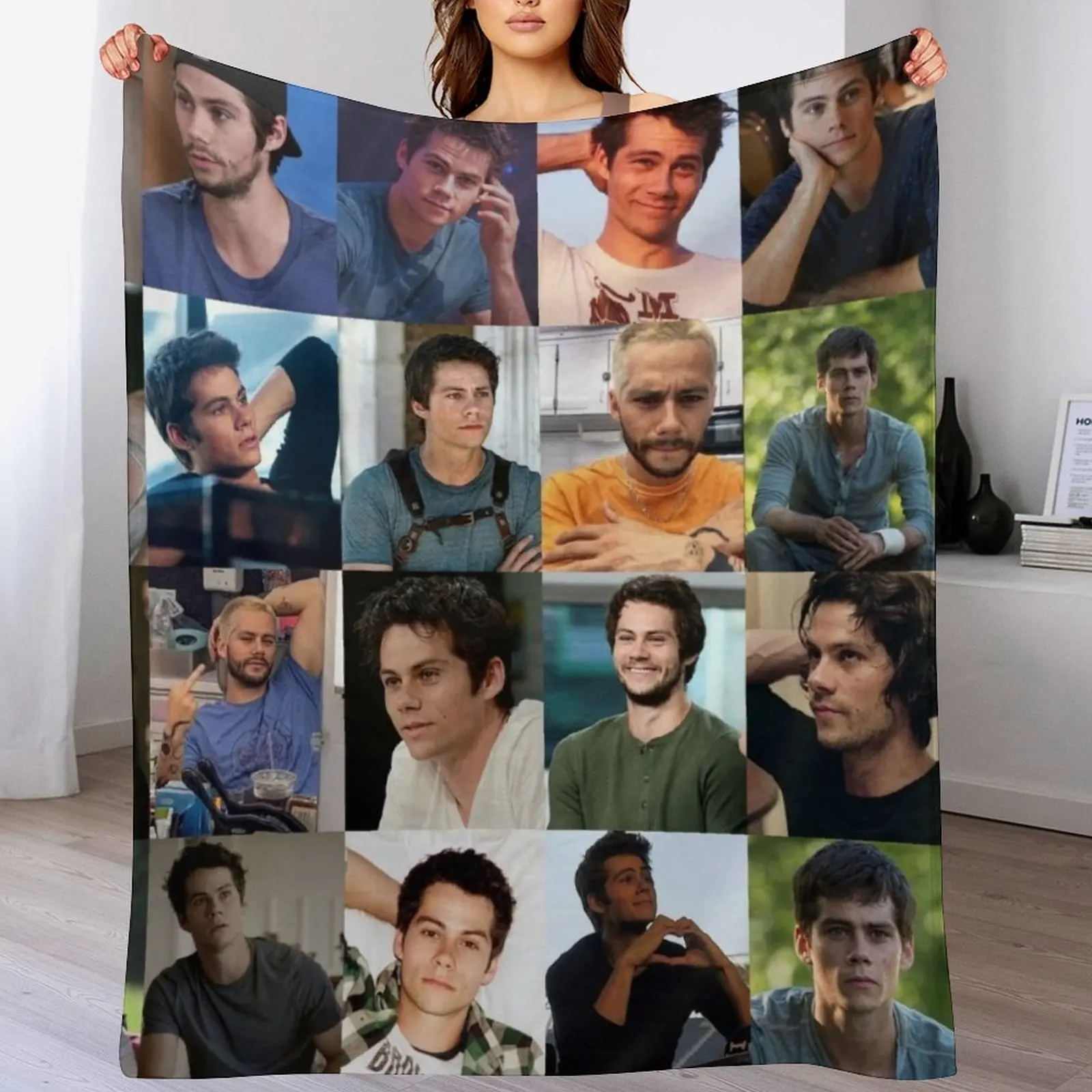 

Dylan Obrien Collage Throw Blanket Furry Flannels Blankets