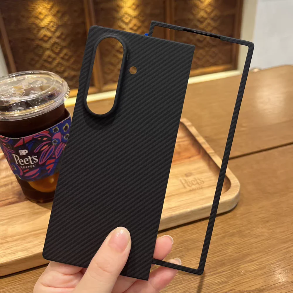 

Kevlar Case For Samsung Galaxy Fold 7 Pure Carbon Fiber Aramid Fibre Shockproof Commercial Phone Cover