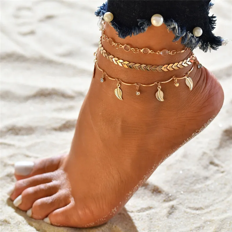 2pcs Simple Elegant Copper Anklets for Women, Beach Ready