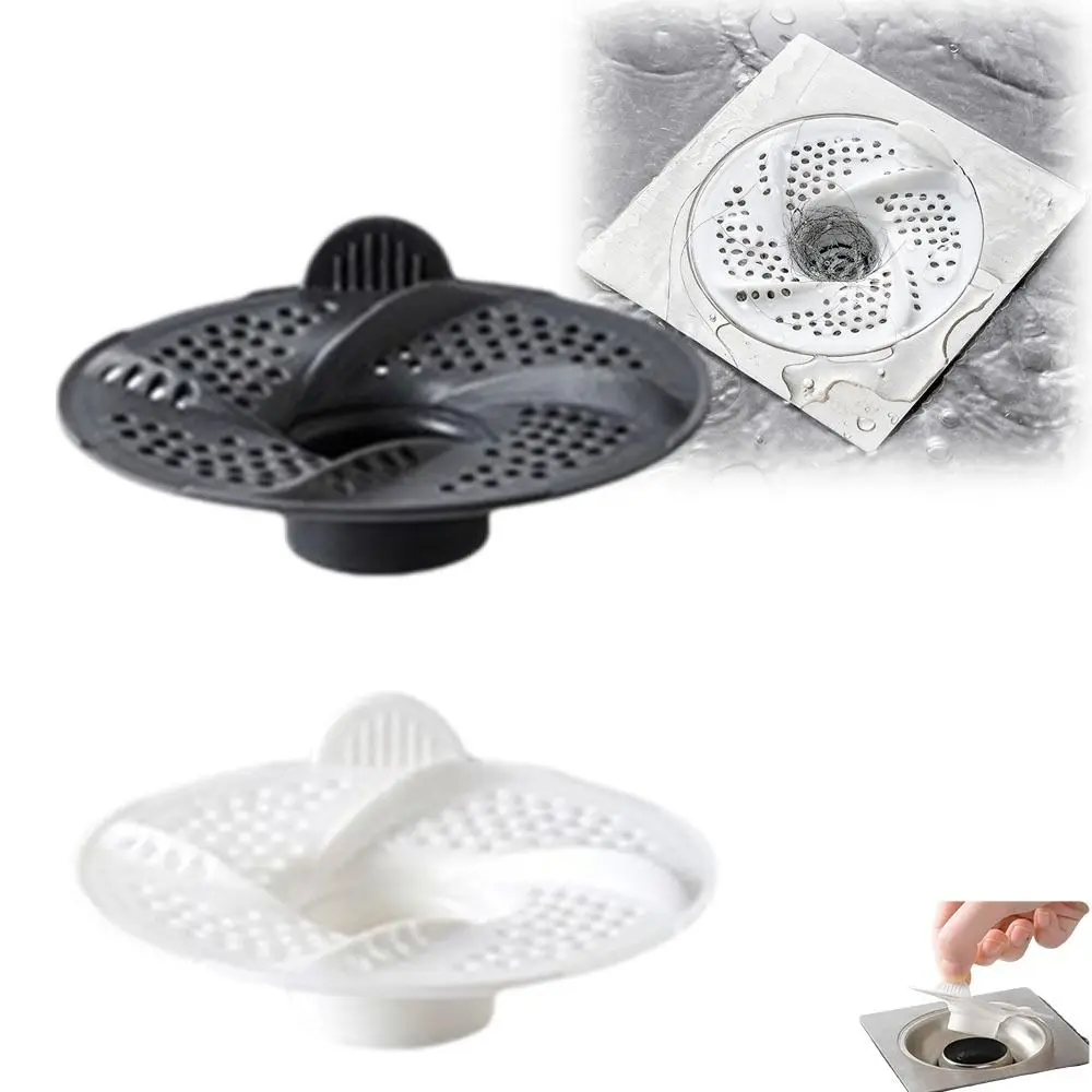 3pcs Hygienic Vortex Floor Drain Anti-Clogging Rotating Hair Collector Bug Proof Mesh Design Drain Cover Shower Drain