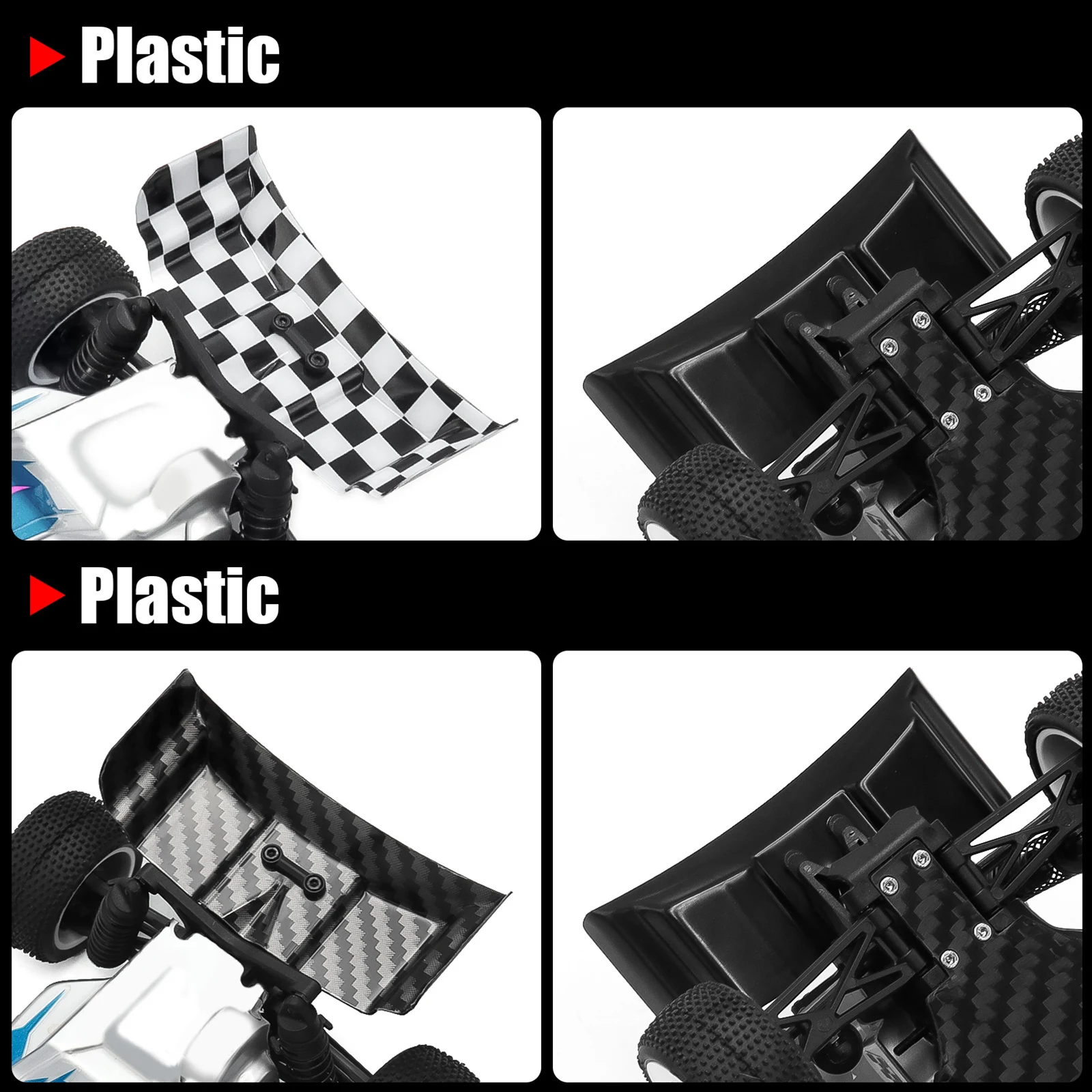 RC الذيل الجناح الخلفي الجسم الجناح المفسد ألياف الكربون الجناح الخلفي ل Losi 1/24 مايكرو-B 2WD عربات التي تجرها الدواب ترقية أجزاء