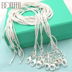 DOTEFFIL 925 Sterling Silver 5/10pcs/Lot 16/18/20/22/24/26/28/30 Inch 1.2mm Snake Chain Necklace For Woman Man Fashion Jewelry