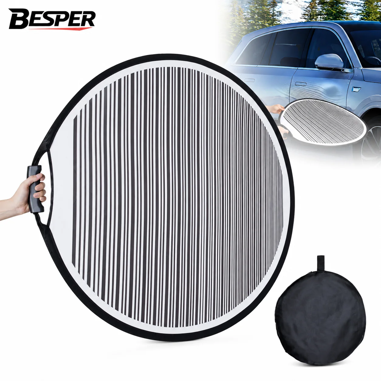 80cm Dent Reflector Board Circular Dent Board Foldable Reflector Board For Car With Carry Bag Small And Exquisite Repair Tools
